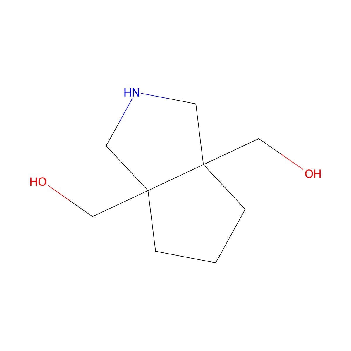 [(3AR,6aS)-6a-(hydroxymethyl)-octahydrocyclopenta[c]pyrrol-3a-yl]methanol molecular structure, CAS 1932437-77-8