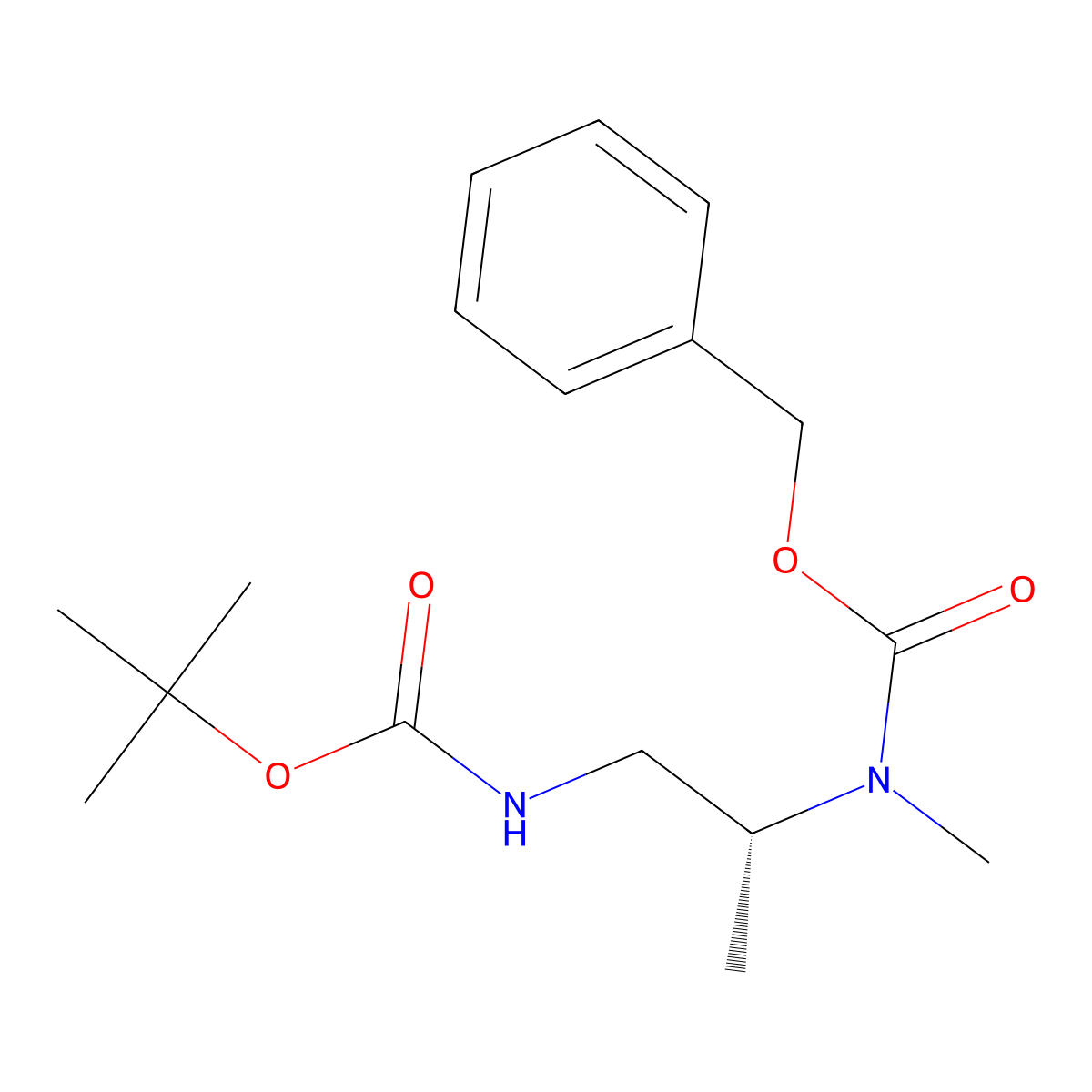 (R)-Benzyl (1-((tert-butoxycarbonyl)amino)propan-2-yl)(methyl)carbamate molecular structure, CAS 1932438-64-6