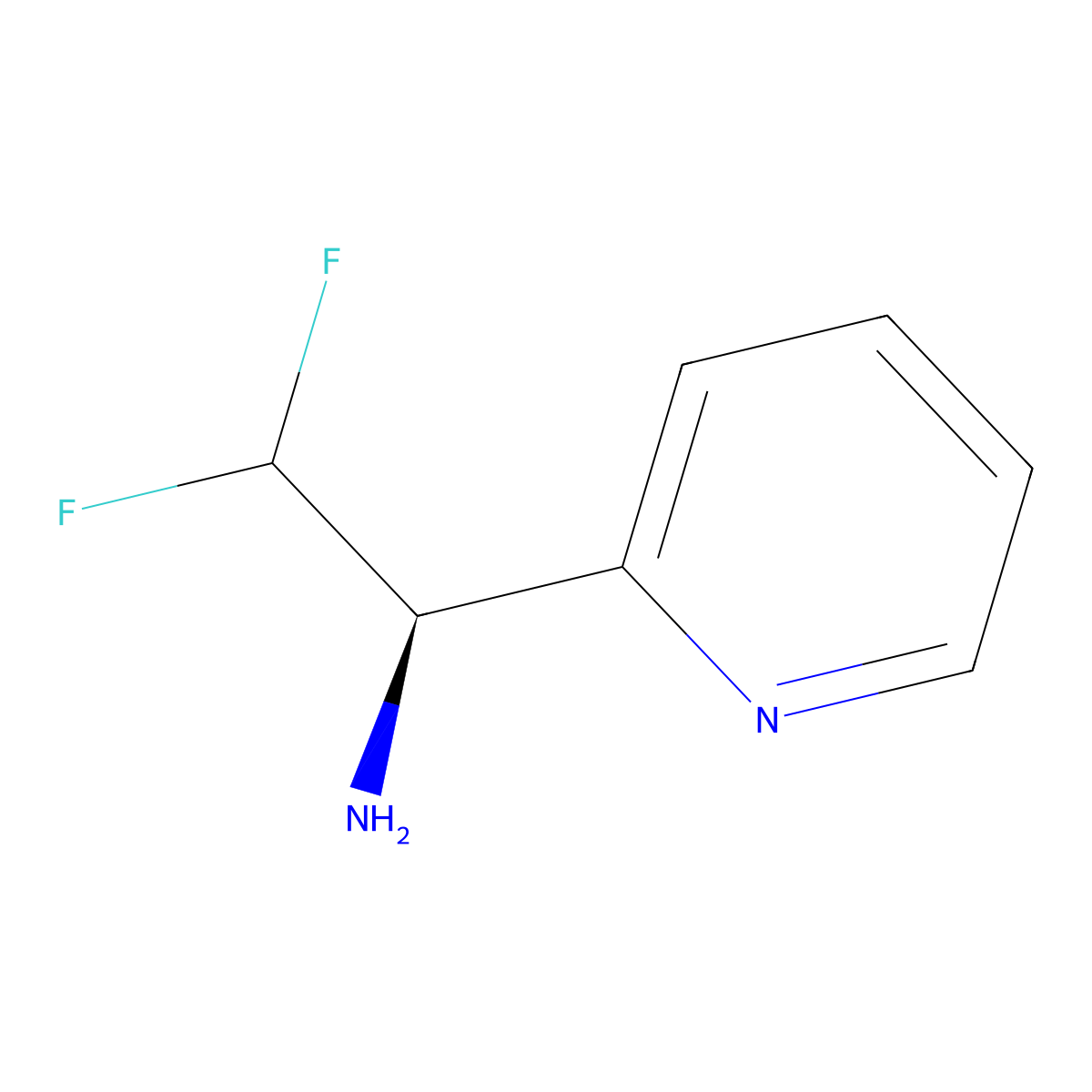 (R)-2,2-Difluoro-1-(pyridin-2-yl)ethanamine molecular structure, CAS 1932442-48-2