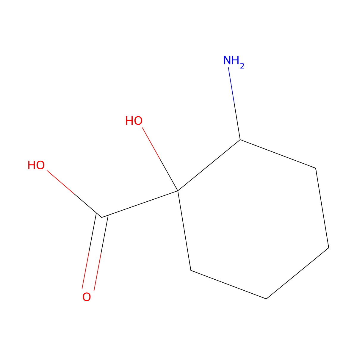 rac-(1R,2R)-2-amino-1-hydroxycyclohexane-1-carboxylic acid molecular structure, CAS 1932451-65-4