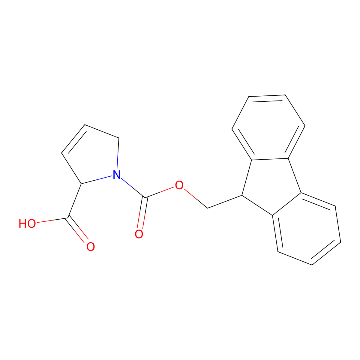 (R)-1-(((9H-Fluoren-9-yl)methoxy)carbonyl)-2,5-dihydro-1H-pyrrole-2-carboxylic acid molecular structure, CAS 1932451-72-3