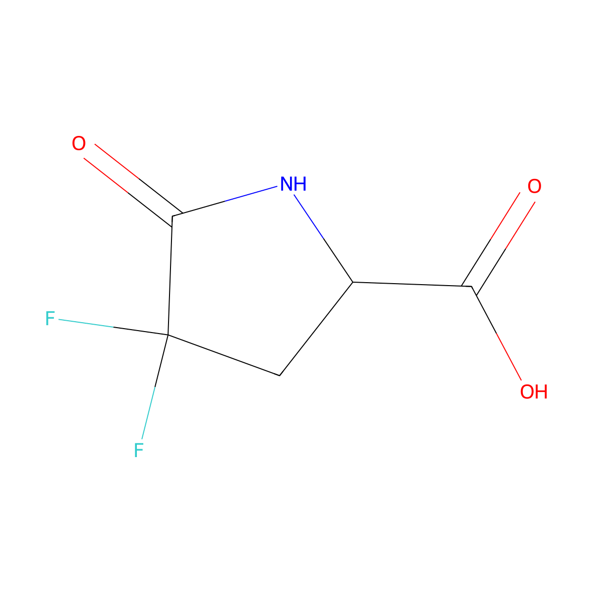 (2S)-4,4-difluoro-5-oxopyrrolidine-2-carboxylic acid molecular structure, CAS 1932456-62-6