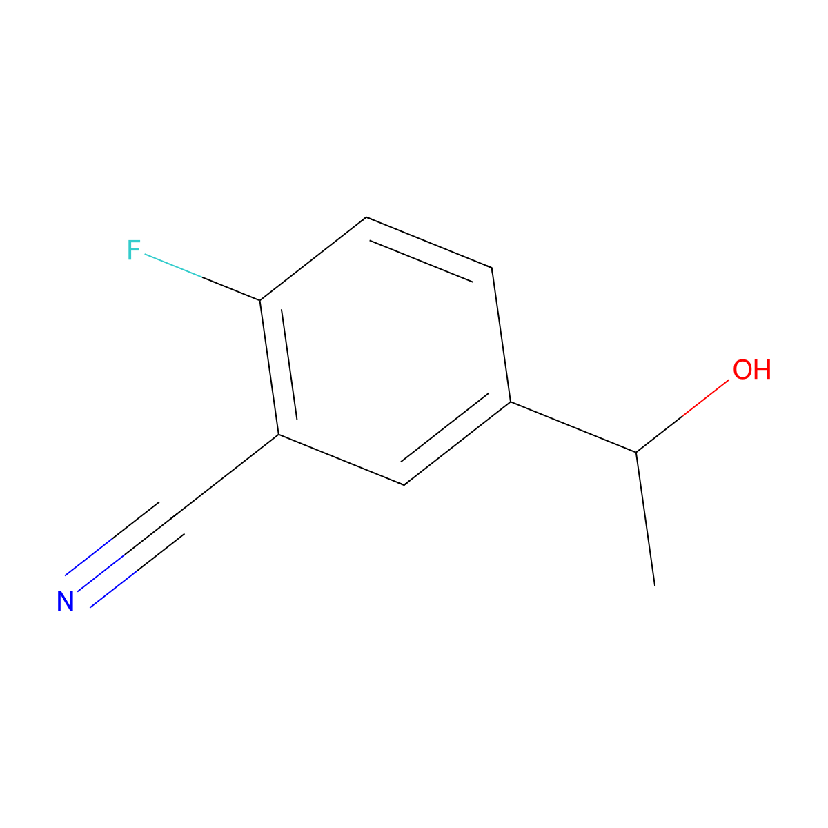 2-Fluoro-5-[(1s)-1-hydroxyethyl]benzonitrile molecular structure, CAS 1932458-28-0