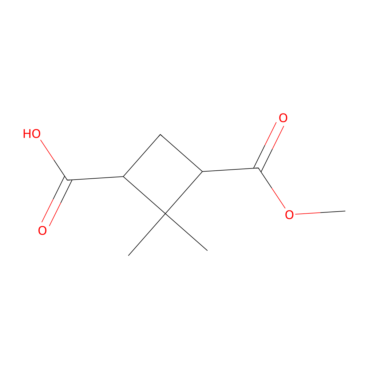(1S,3R)-3-(Methoxycarbonyl)-2,2-dimethylcyclobutane-1-carboxylic acid molecular structure, CAS 1932460-68-8