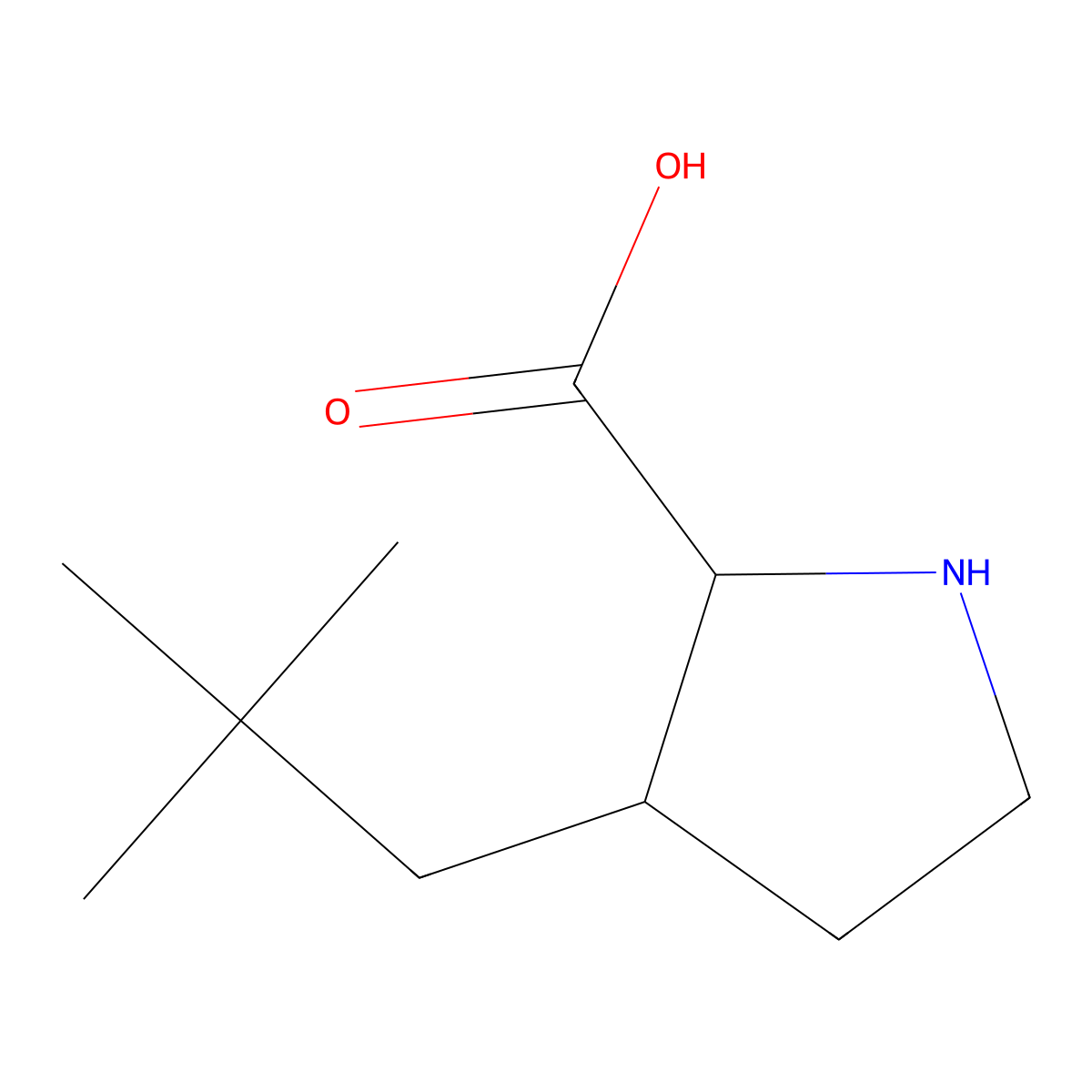 (2S,3S)-3-(2,2-Dimethylpropyl)pyrrolidine-2-carboxylic acid molecular structure, CAS 1932464-24-8