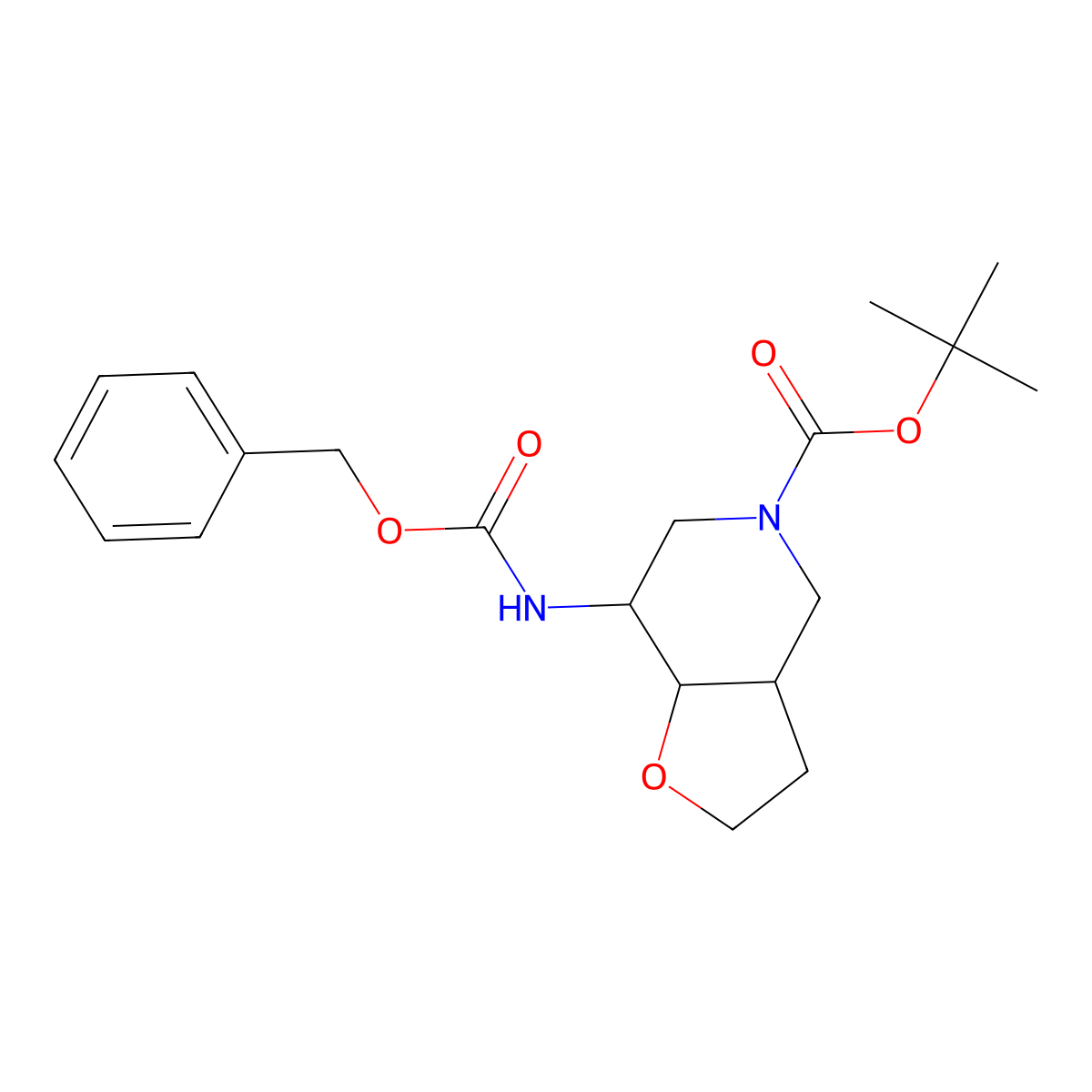 Tert-butyl (3aS,7S,7aS)-7-{[(benzyloxy)carbonyl]amino}-octahydrofuro[3,2-c]pyridine-5-carboxylate molecular structure, CAS 1932475-25-6