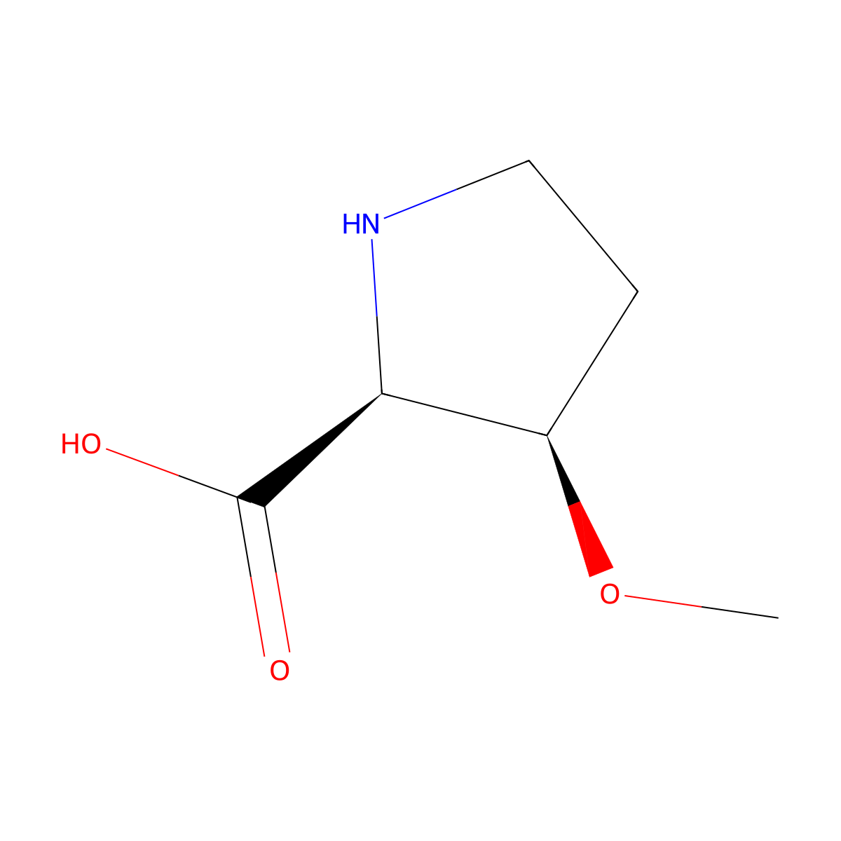 (2S,3R)-3-Methoxypyrrolidine-2-carboxylic acid molecular structure, CAS 1932475-29-0
