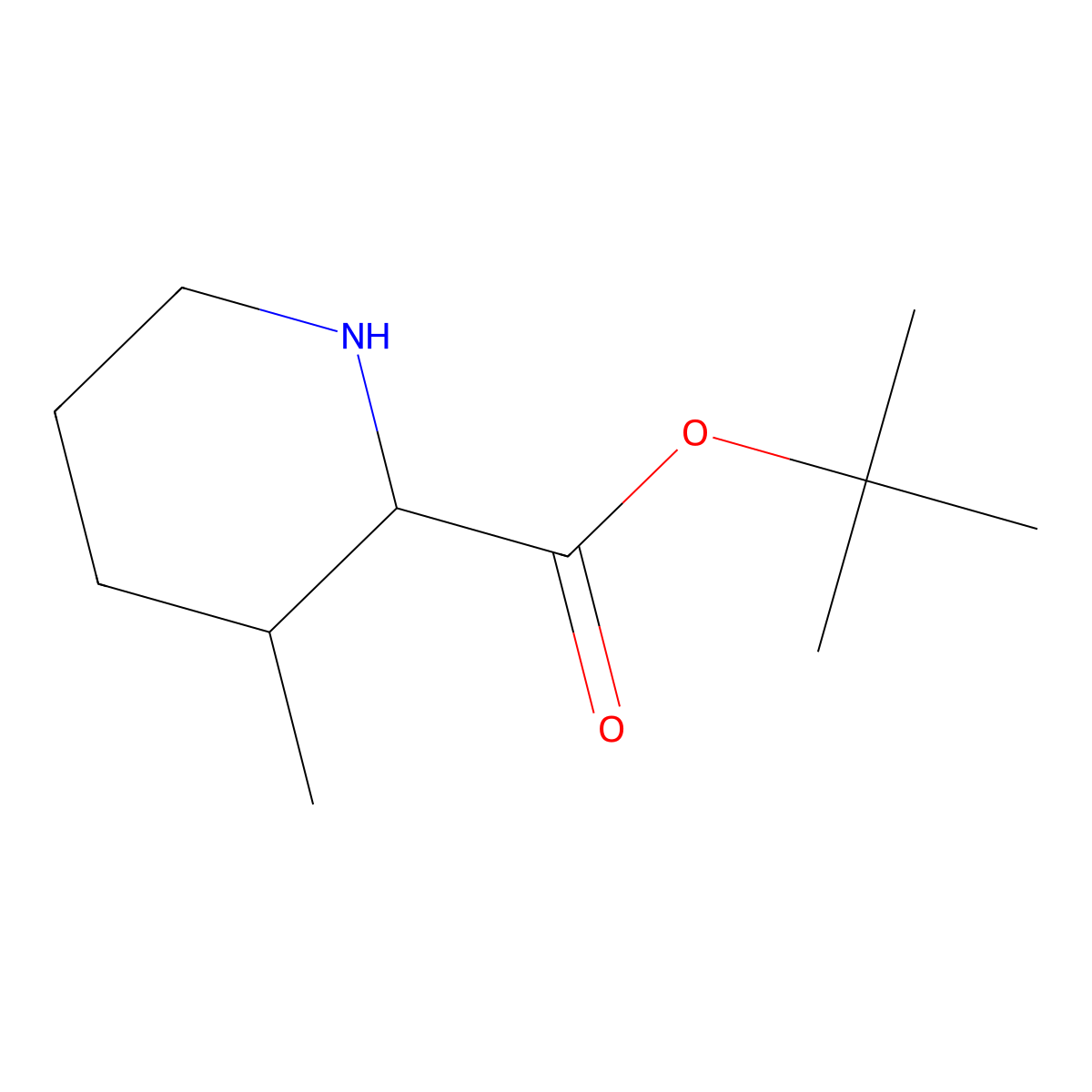 rac-tert-butyl (2R,3S)-3-methylpiperidine-2-carboxylate molecular structure, CAS 1932478-54-0