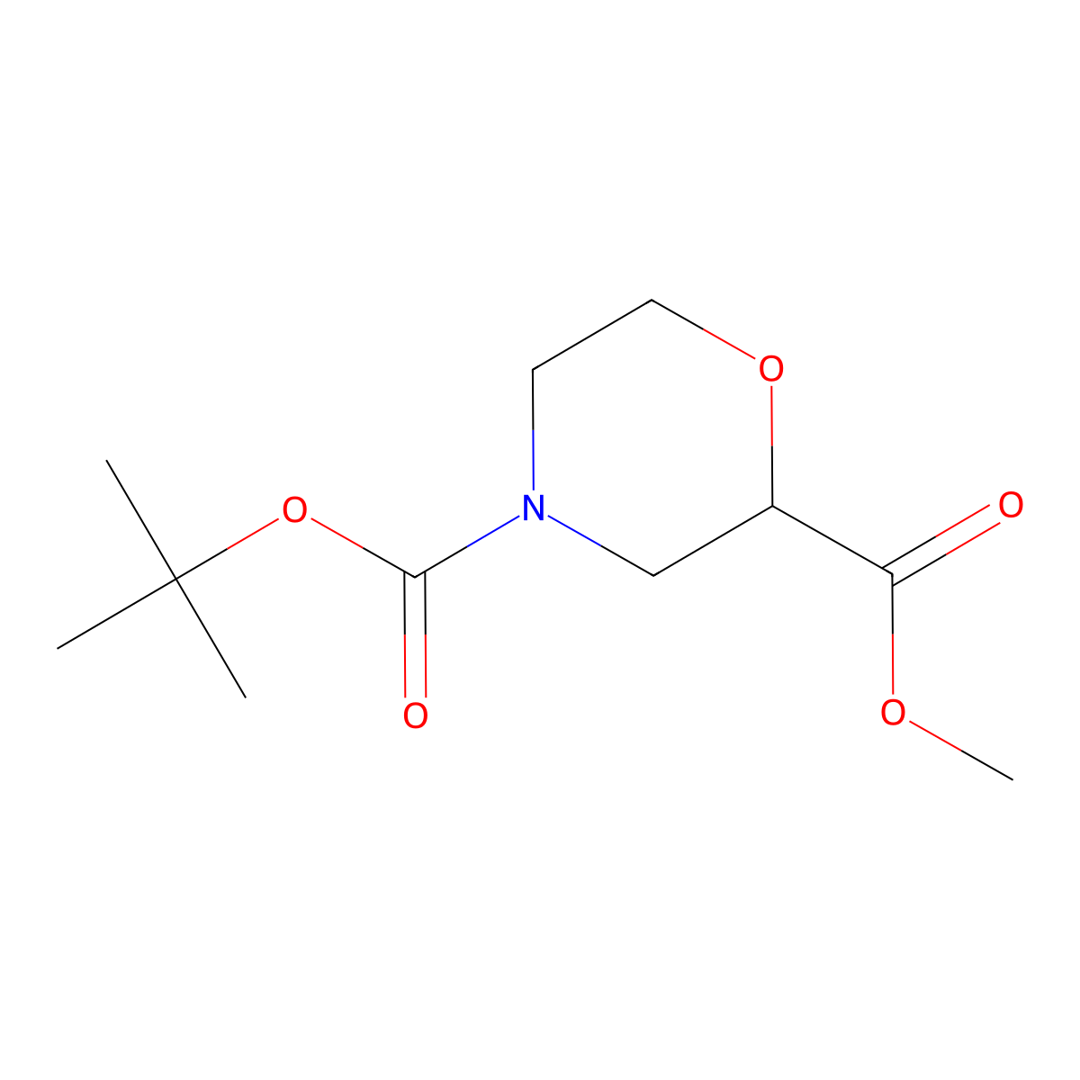 O4-tert-butyl O2-methyl (2S)-morpholine-2,4-dicarboxylate molecular structure, CAS 1932484-68-8
