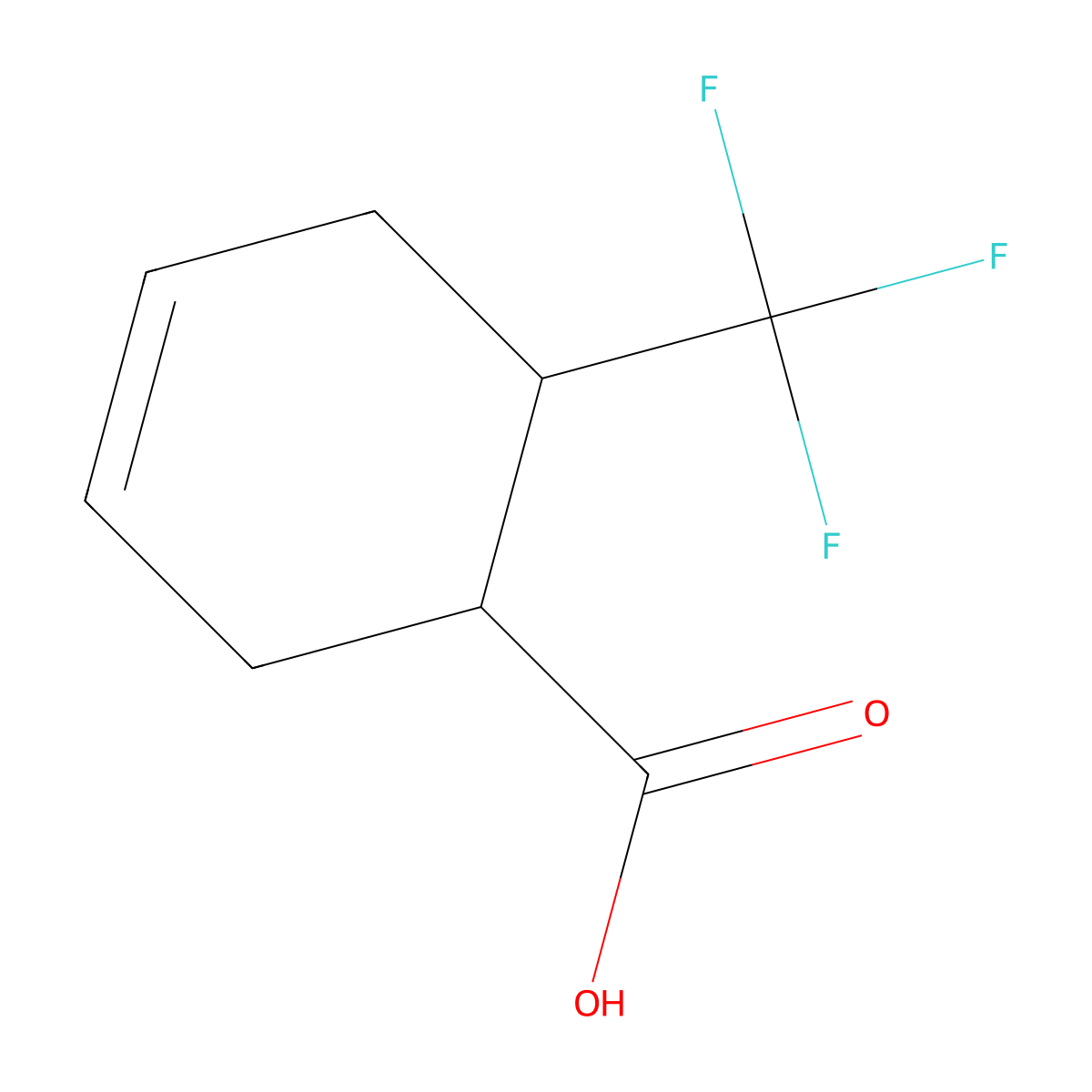 Rac-(1r,6r)-6-(trifluoromethyl)cyclohex-3-ene-1-carboxylic acid molecular structure, CAS 1932486-95-7