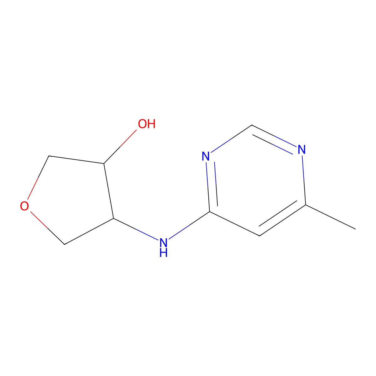 (3S,4R)-4-[(6-Methylpyrimidin-4-yl)amino]oxolan-3-ol molecular structure, CAS 1932487-28-9