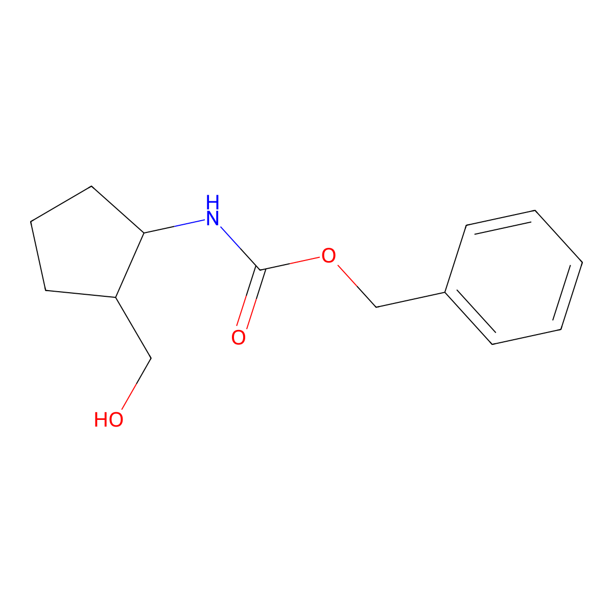 rac-benzyl N-[(1R,2S)-2-(hydroxymethyl)cyclopentyl]carbamate molecular structure, CAS 1932499-02-9