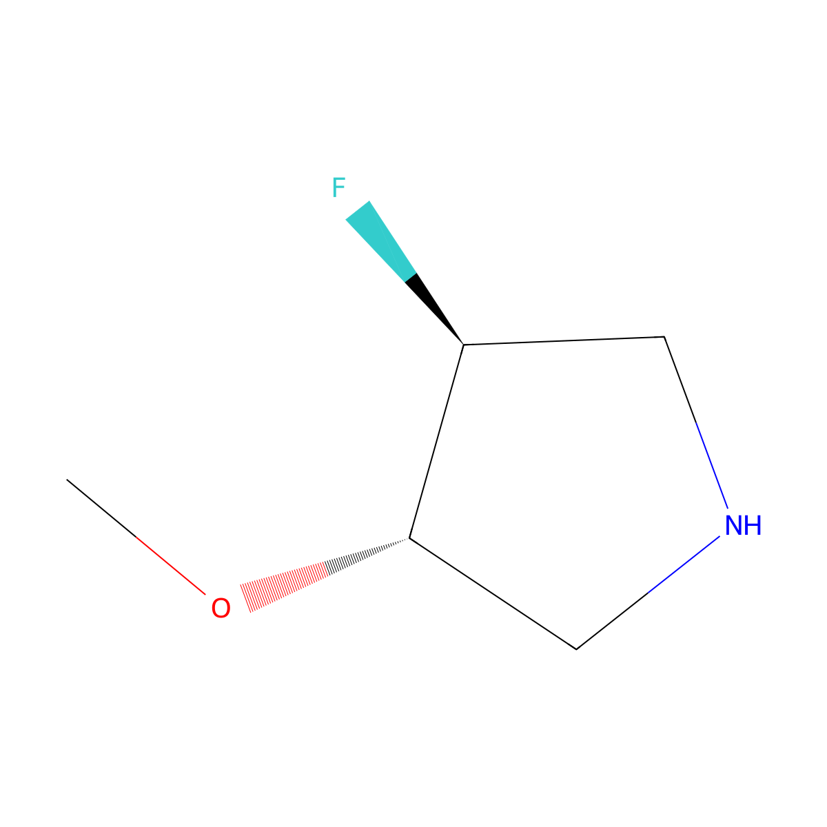 trans-3-Fluoro-4-methoxypyrrolidine molecular structure, CAS 1932502-25-4