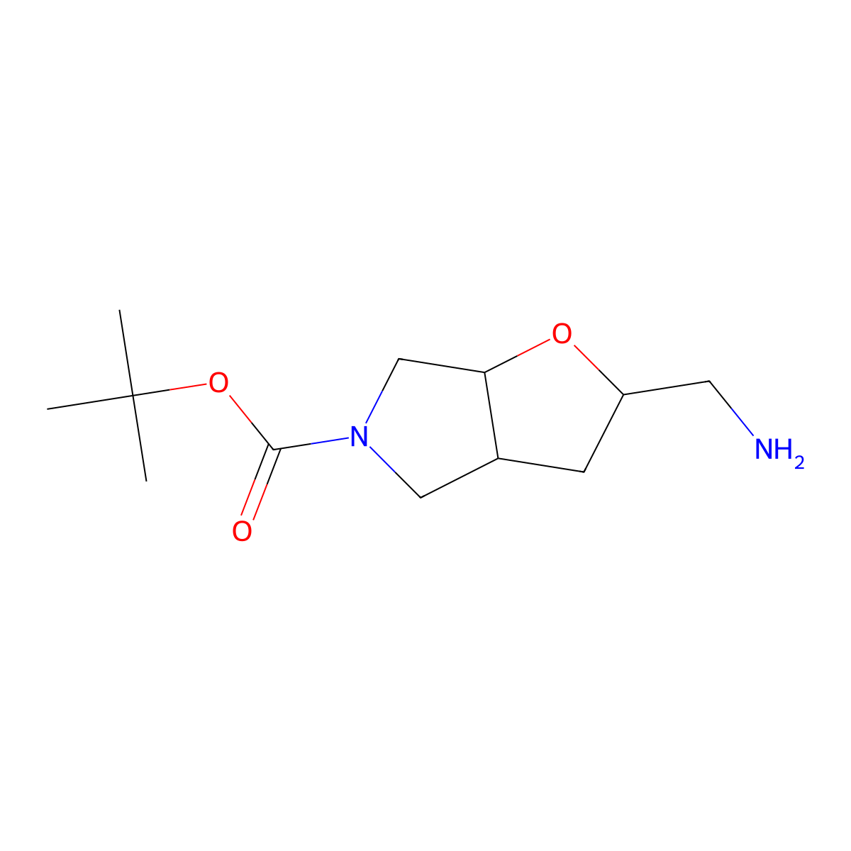 (2R,3AR,6aR)-tert-butyl 2-(aminomethyl)tetrahydro-2H-furo[2,3-c]pyrrole-5(3H)-carboxylate molecular structure, CAS 1932511-57-3