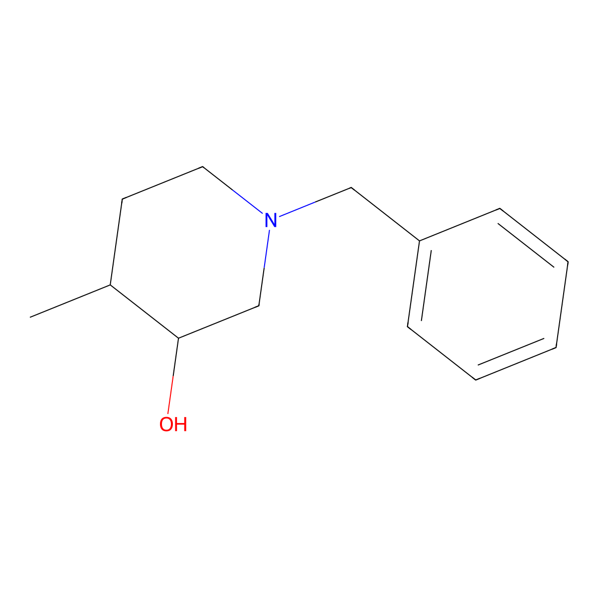 trans-1-Benzyl-4-methyl-piperidin-3-OL molecular structure, CAS 1932520-43-8