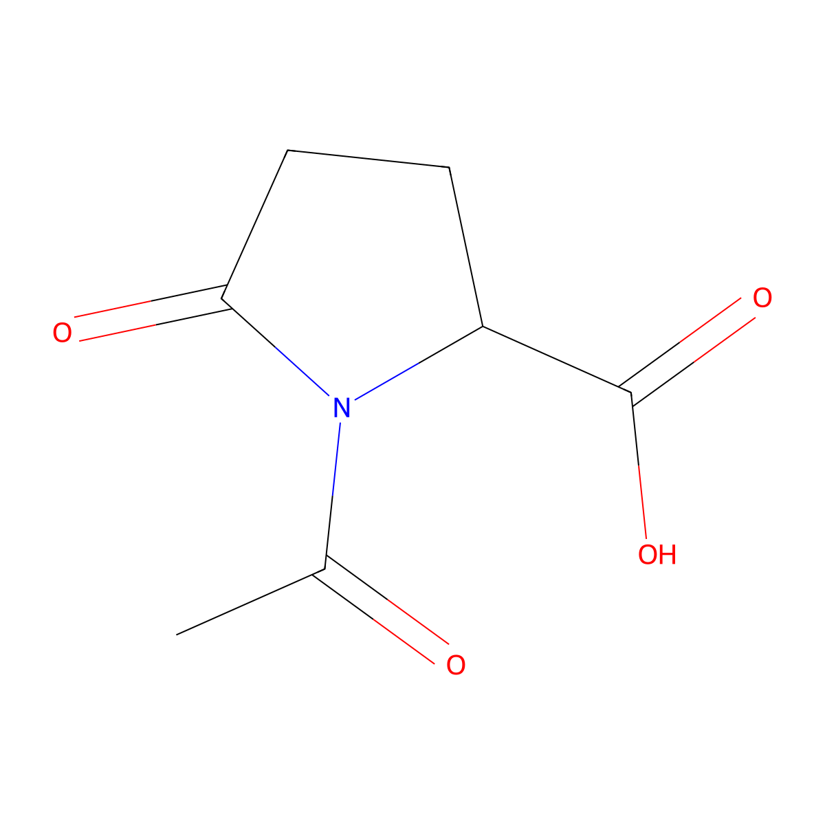 (2R)-1-acetyl-5-oxopyrrolidine-2-carboxylic acid molecular structure, CAS 1932521-70-4