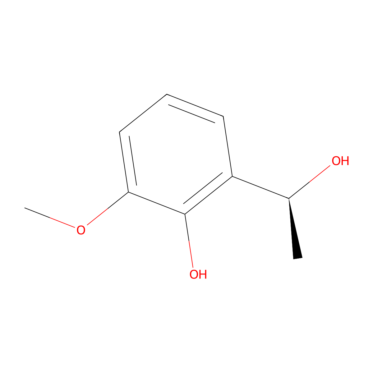 (s)-2-(1-Hydroxyethyl)-6-methoxyphenol molecular structure, CAS 1932522-95-6