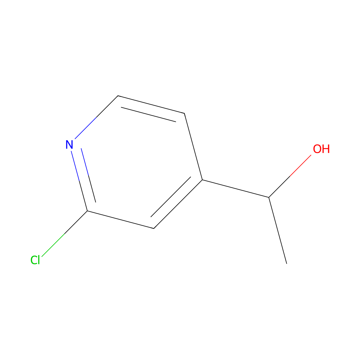 (1S)-1-(2-chloropyridin-4-yl)ethan-1-ol molecular structure, CAS 1932524-05-4