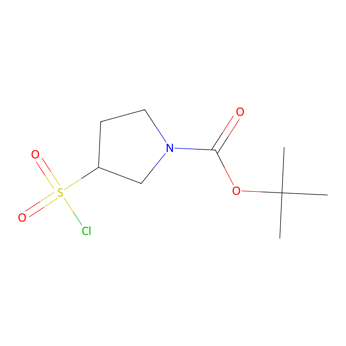 (R)-tert-Butyl 3-(chlorosulfonyl)pyrrolidine-1-carboxylate molecular structure, CAS 1932525-90-0