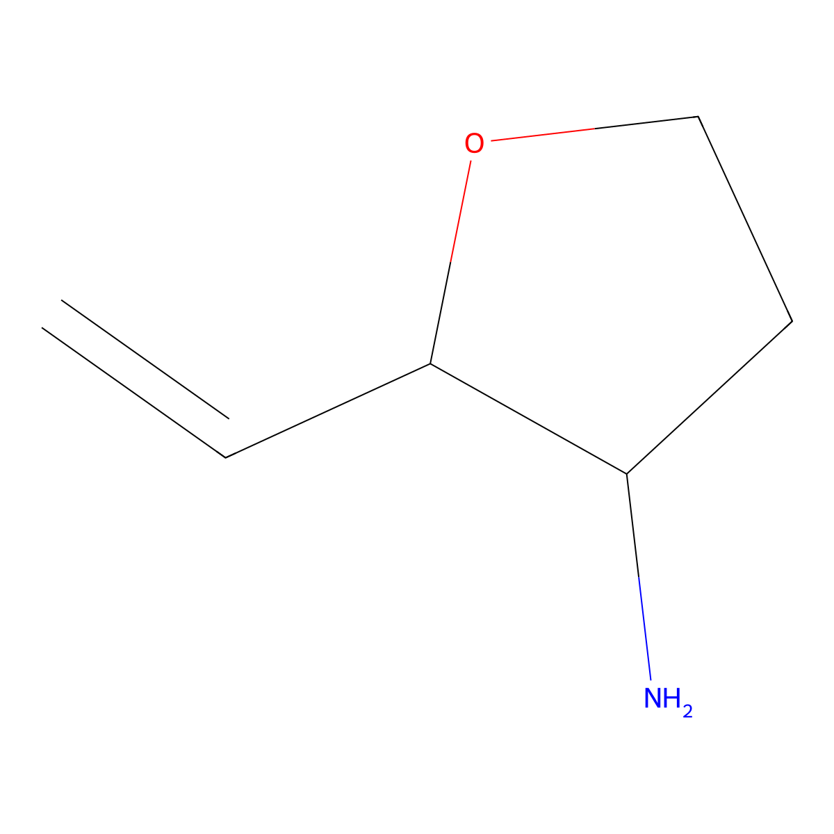(2S,3R)-2-Vinyltetrahydrofuran-3-amine molecular structure, CAS 1932528-74-9