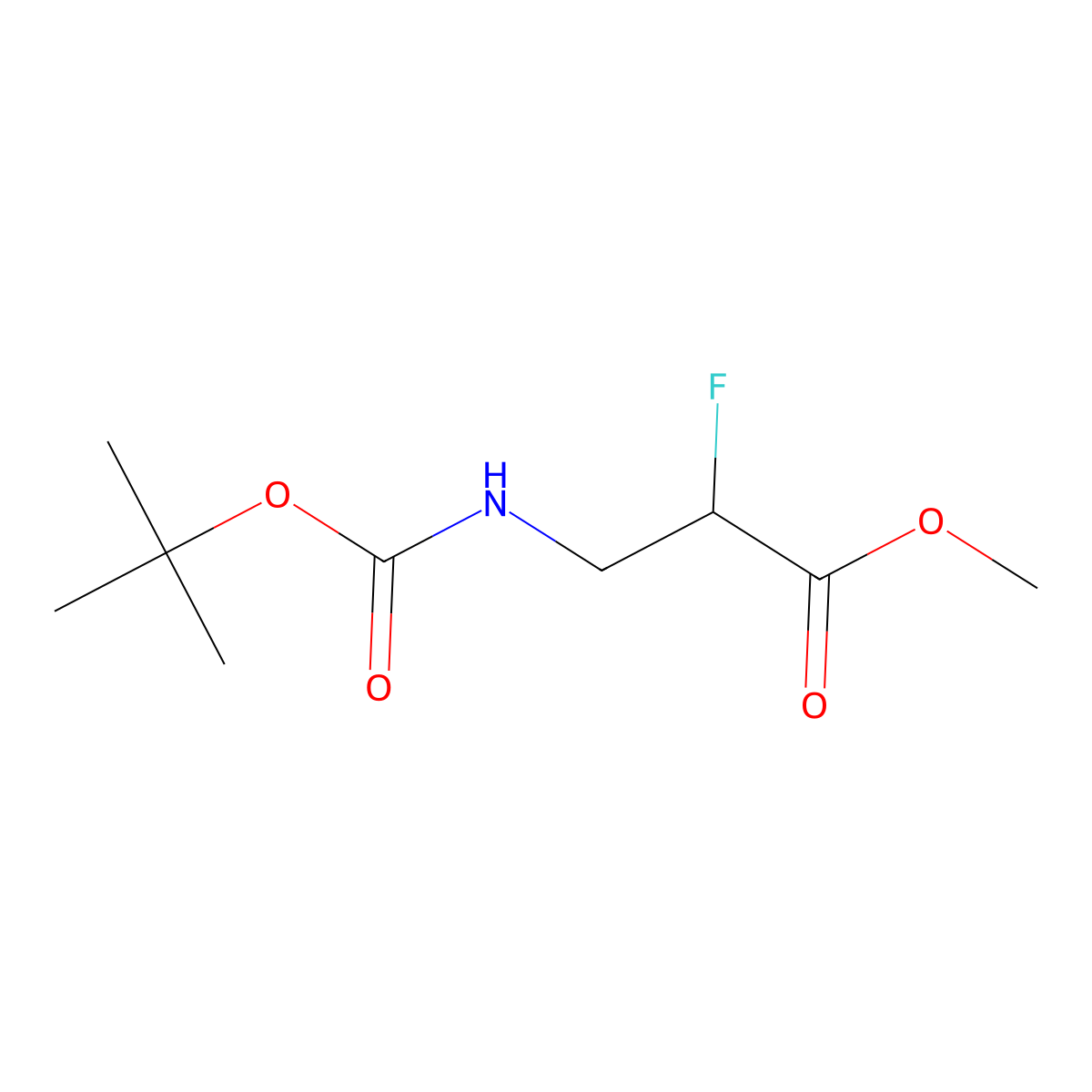 methyl (2S)-3-{[(tert-butoxy)carbonyl]amino}-2-fluoropropanoate molecular structure, CAS 1932530-12-5