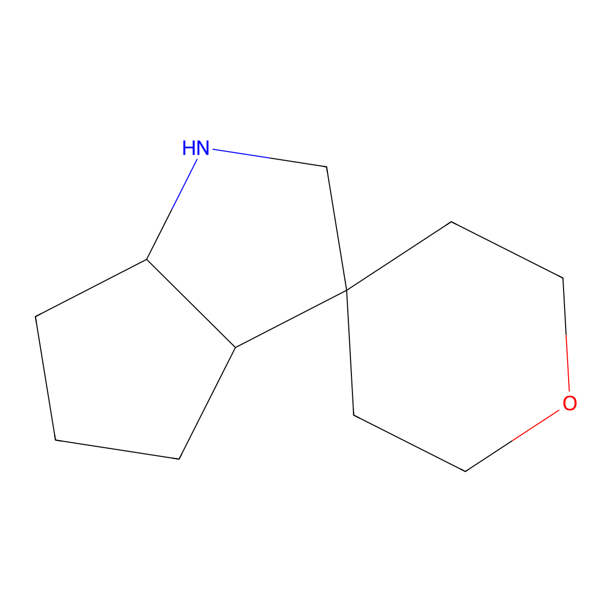 (3AS,6aS)-decahydro-2H-spiro[cyclopenta[b]pyrrole-3,4'-pyran] molecular structure, CAS 1932541-22-4