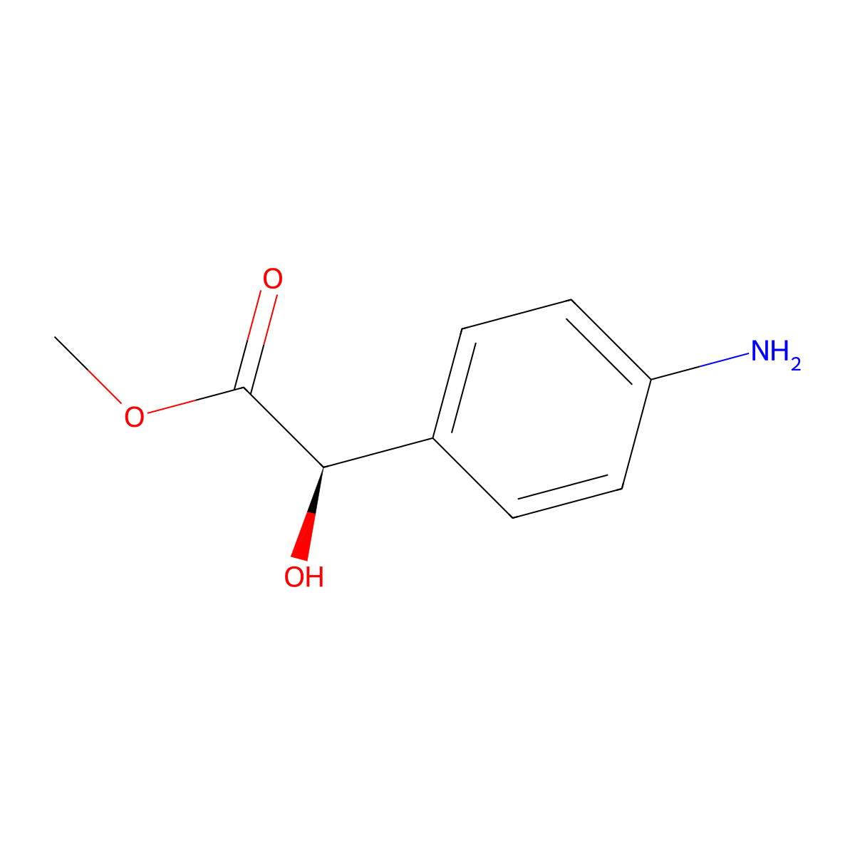 Methyl (R)-2-(4-Aminophenyl)-2-hydroxyacetate molecular structure, CAS 1932543-31-1