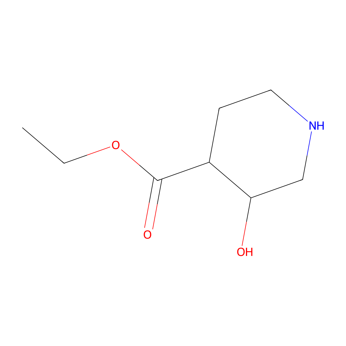 Ethyl (3R,4R)-3-hydroxypiperidine-4-carboxylate molecular structure, CAS 1932543-94-6