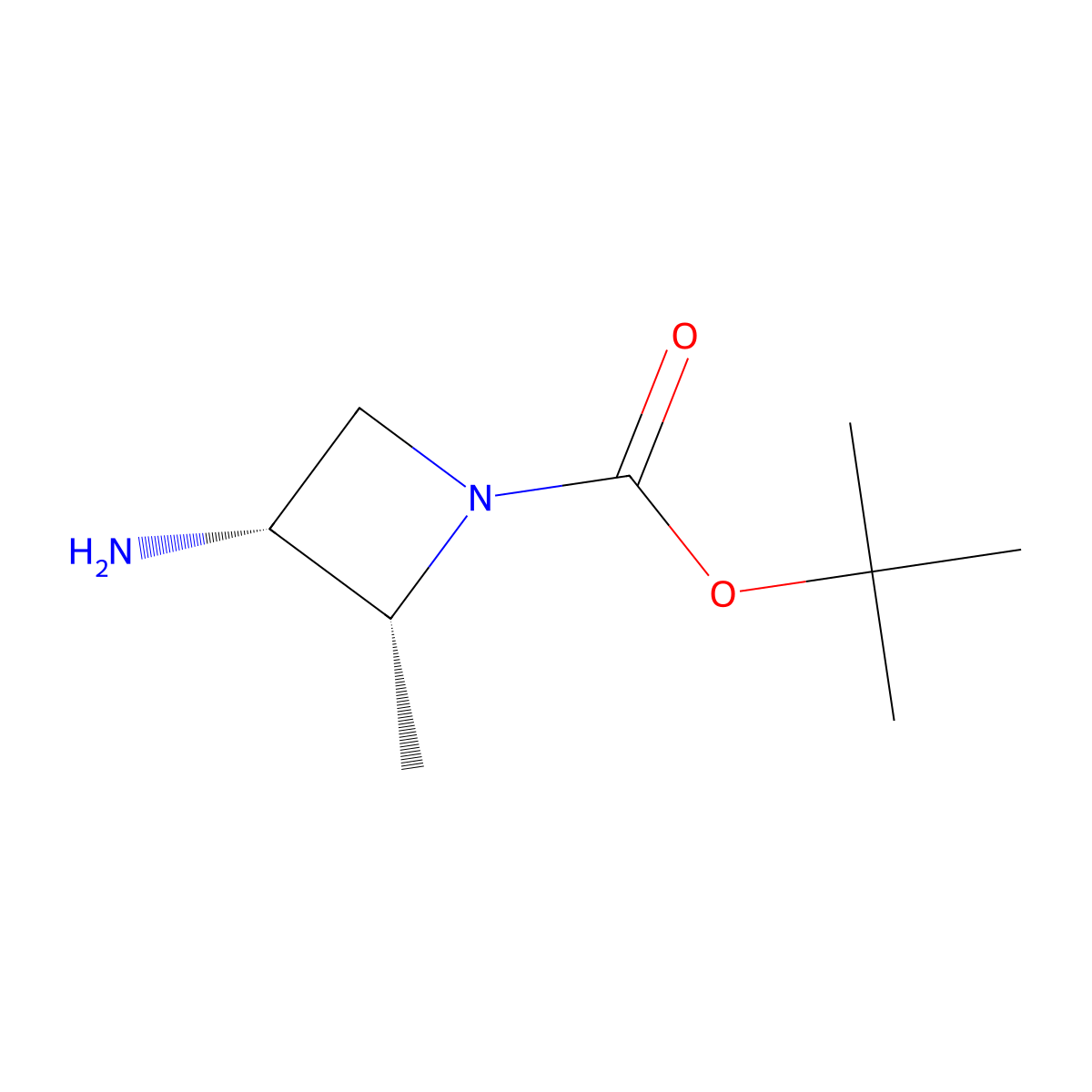 Tert-butyl (2R,3R)-3-amino-2-methylazetidine-1-carboxylate molecular structure, CAS 1932545-45-3