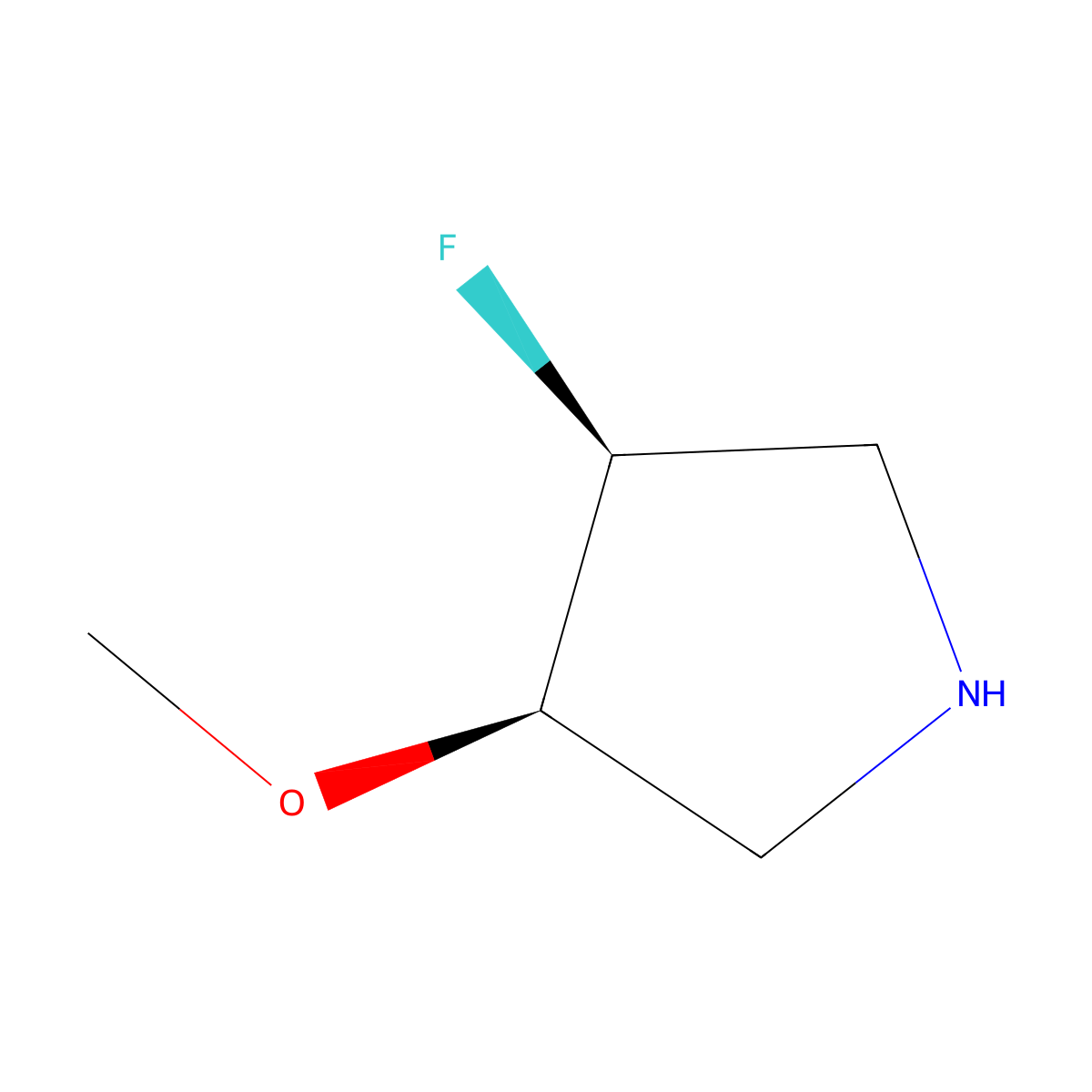 (3S,4R)-3-Fluoro-4-methoxypyrrolidine molecular structure, CAS 1932562-34-9
