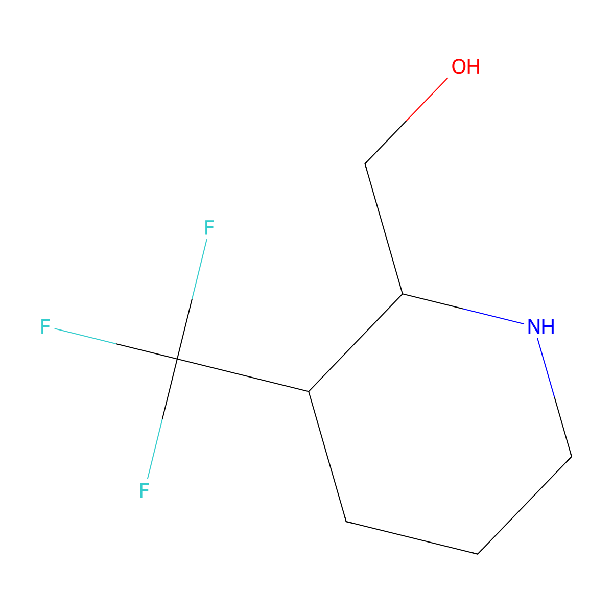 cis-(3-(Trifluoromethyl)piperidin-2-YL)methanol molecular structure, CAS 1932571-29-3