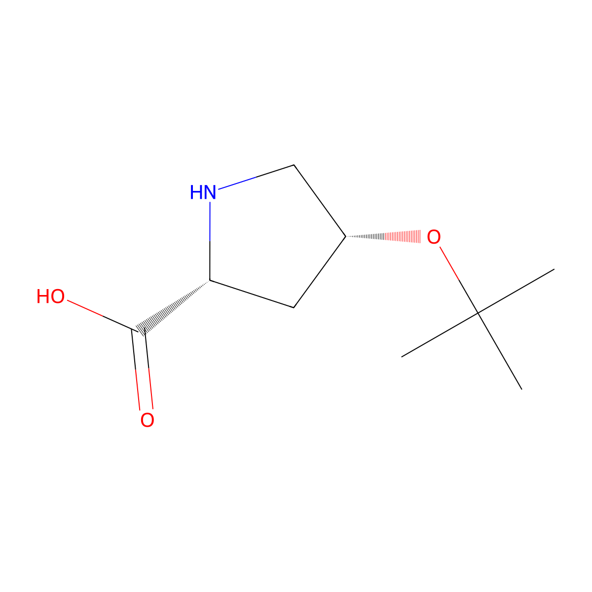(2R,4R)-4-(tert-butoxy)pyrrolidine-2-carboxylic acid molecular structure, CAS 1932572-02-5