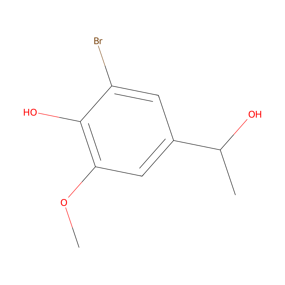 2-bromo-4-[(1R)-1-hydroxyethyl]-6-methoxyphenol molecular structure, CAS 1932572-69-4