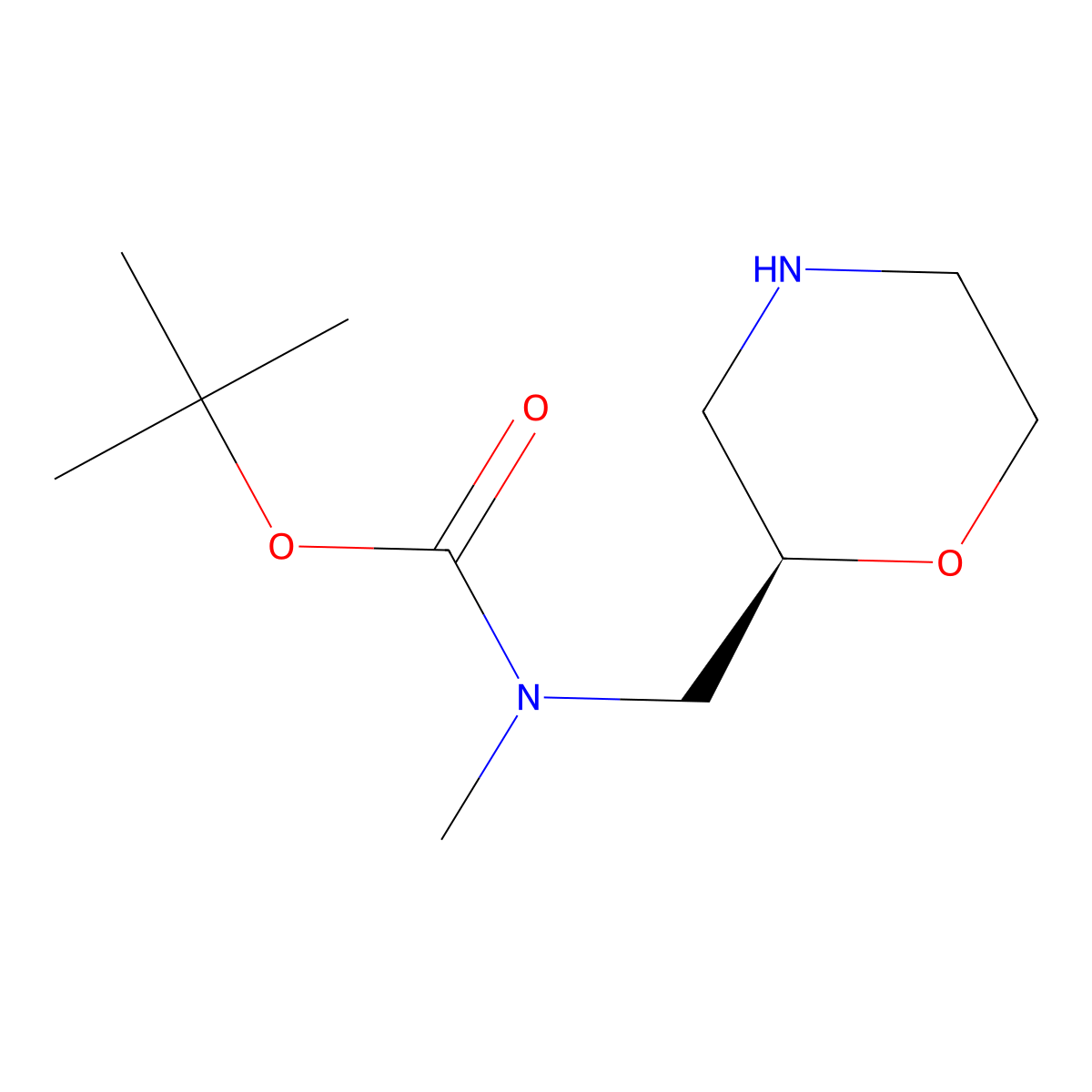 (R)-2-[(Boc-(methyl)amino)methyl]-morpholine molecular structure, CAS 1932578-02-3