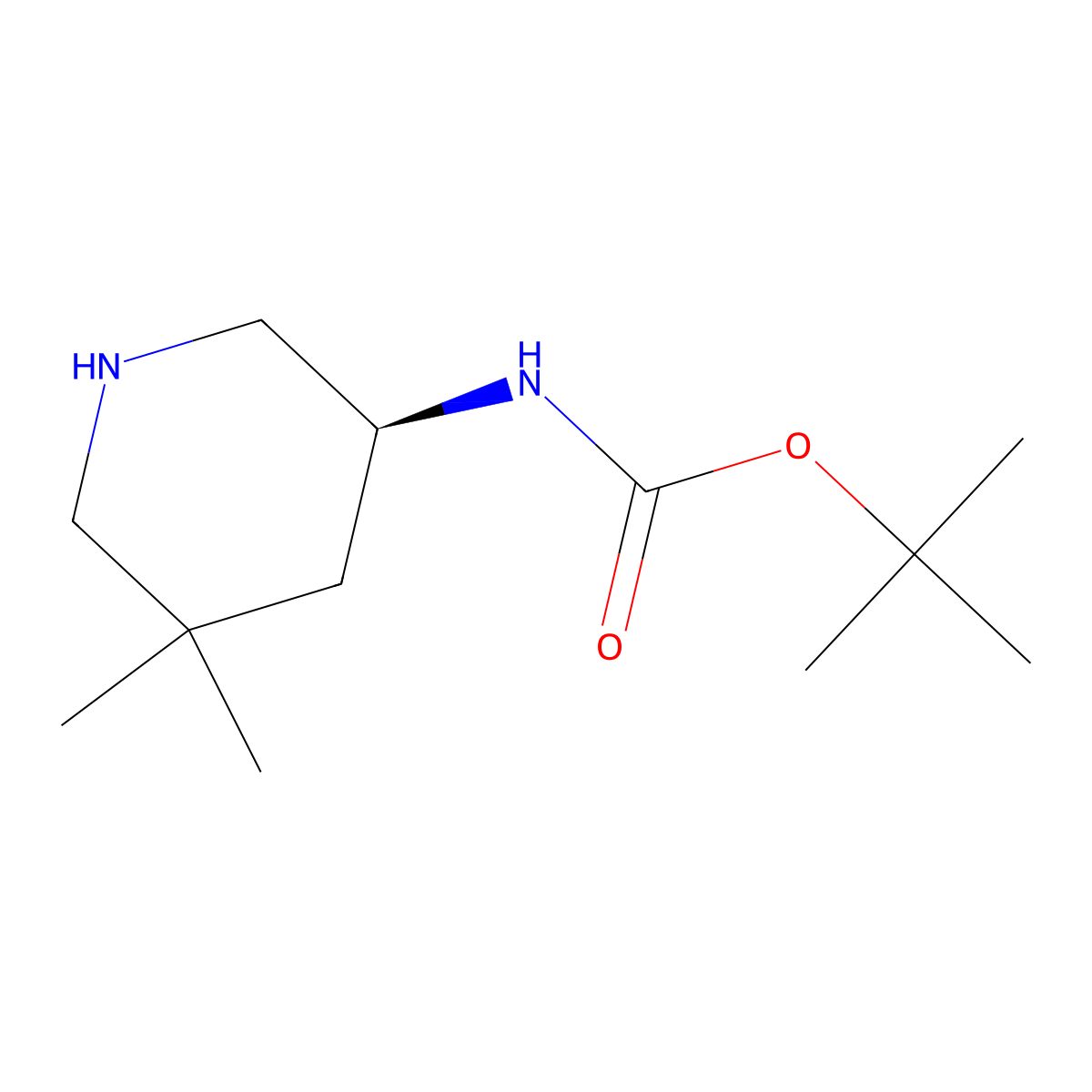 tert-butyl N-[(3S)-5,5-dimethylpiperidin-3-yl]carbamate molecular structure, CAS 1932582-19-8