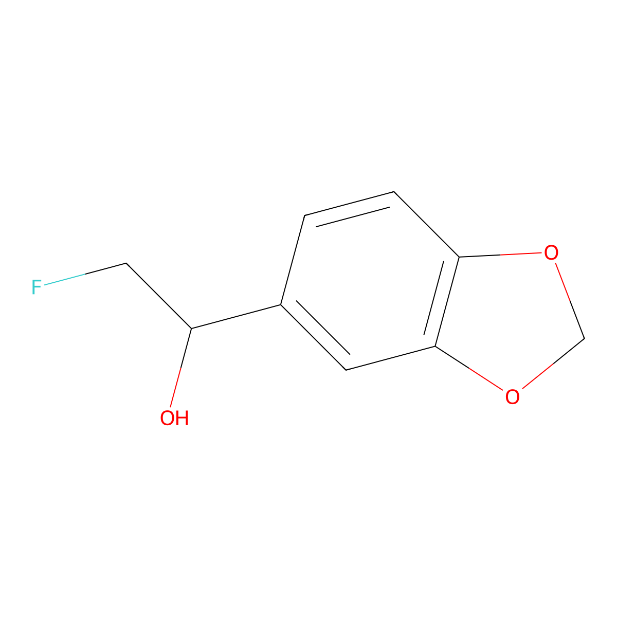 (1S)-1-(1,3-dioxaindan-5-yl)-2-fluoroethan-1-ol molecular structure, CAS 1932583-54-4