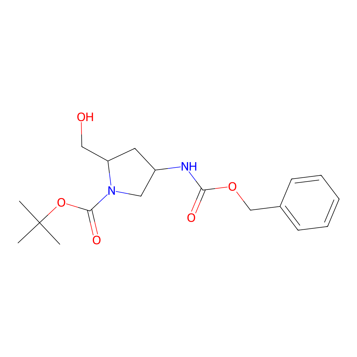 Tert-butyl (2S,4S)-4-{[(benzyloxy)carbonyl]amino}-2-(hydroxymethyl)pyrrolidine-1-carboxylate molecular structure, CAS 1932584-03-6