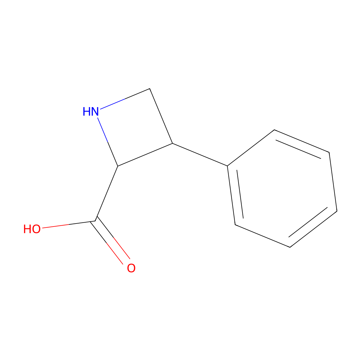 rac-(2R,3S)-3-phenylazetidine-2-carboxylic acid molecular structure, CAS 1932585-20-0