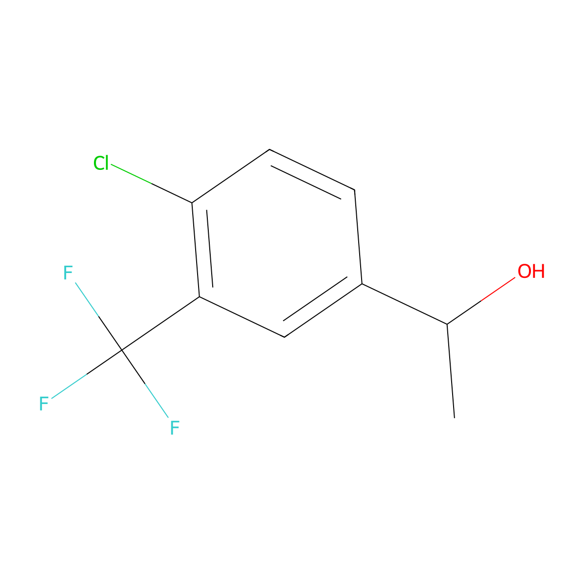 (R)-1-(4-Chloro-3-(trifluoromethyl)phenyl)ethan-1-ol molecular structure, CAS 1932592-91-0
