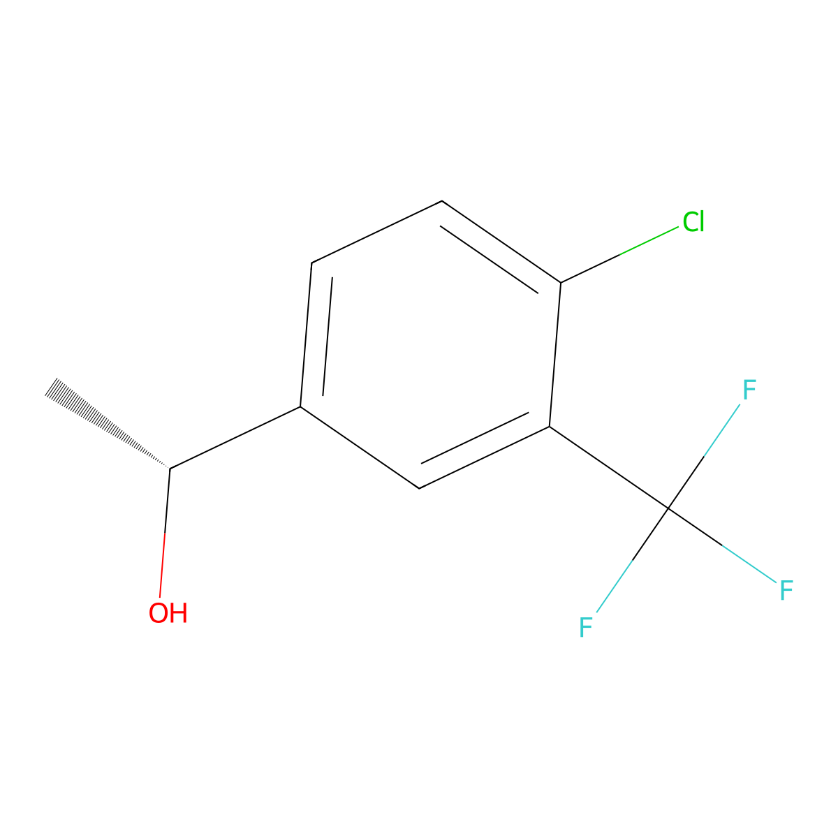 (R)-1-(4-Chloro-3-(trifluoromethyl)phenyl)ethan-1-ol molecular structure, CAS 1932592-91-0
