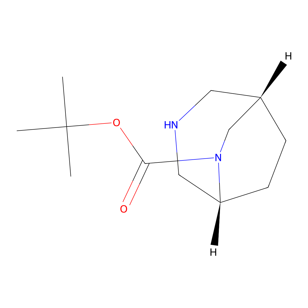 Tert-butyl (1S,5R)-3,6-diazabicyclo[3.2.2]nonane-6-carboxylate molecular structure, CAS 1932594-53-0