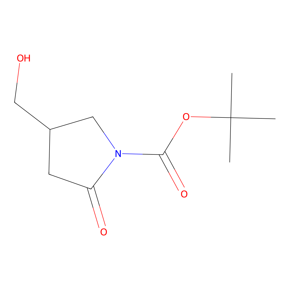 (S)-Tert-butyl 4-(hydroxymethyl)-2-oxopyrrolidine-1-carboxylate molecular structure, CAS 1932600-03-7