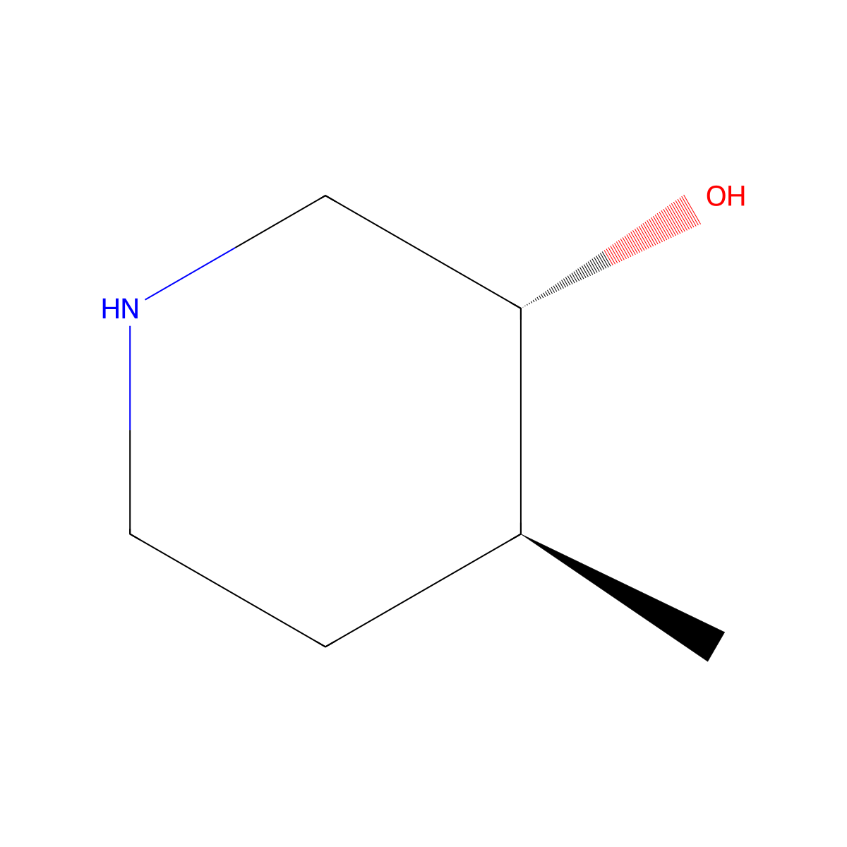 trans-3-Hydroxy-4-methylpiperidine molecular structure, CAS 1932604-01-7