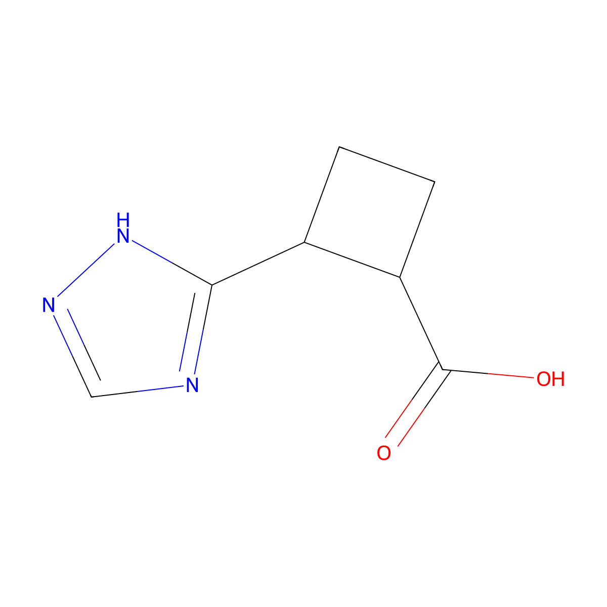 Rac-(1r,2s)-2-(1h-1,2,4-triazol-5-yl)cyclobutane-1-carboxylic acid molecular structure, CAS 1932611-26-1