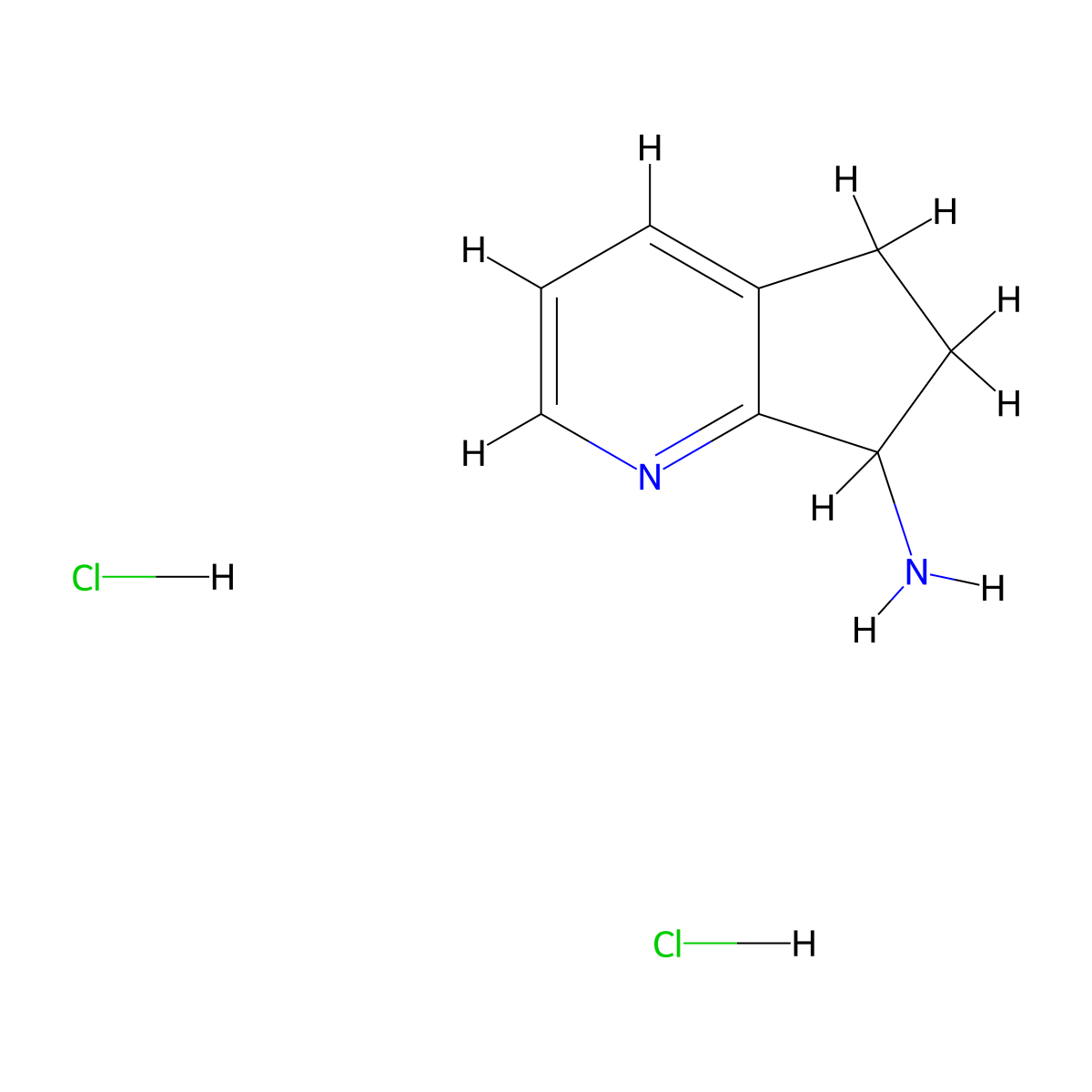 6,7-Dihydro-5H-cyclopenta[b]pyridin-7-amine dihydrochloride molecular structure, CAS 1932614-56-6