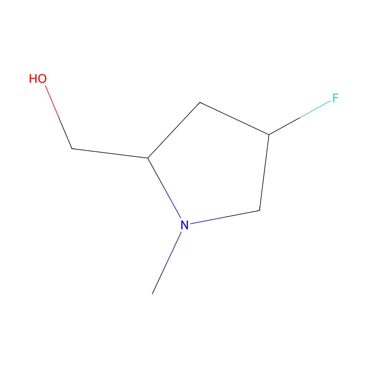 [(2S,4S)-4-fluoro-1-methyl-pyrrolidin-2-yl]methanol molecular structure, CAS 1932616-77-7