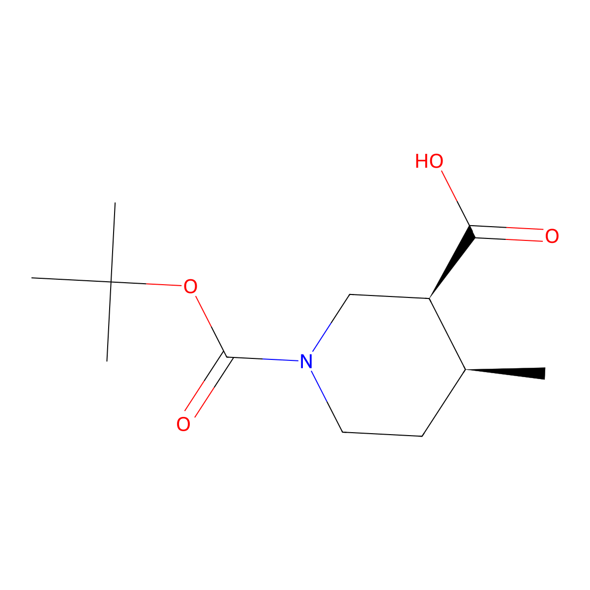 (3S,4S)-1-Boc-4-methyl-piperidine-3-carboxylic acid molecular structure, CAS 1932626-34-0