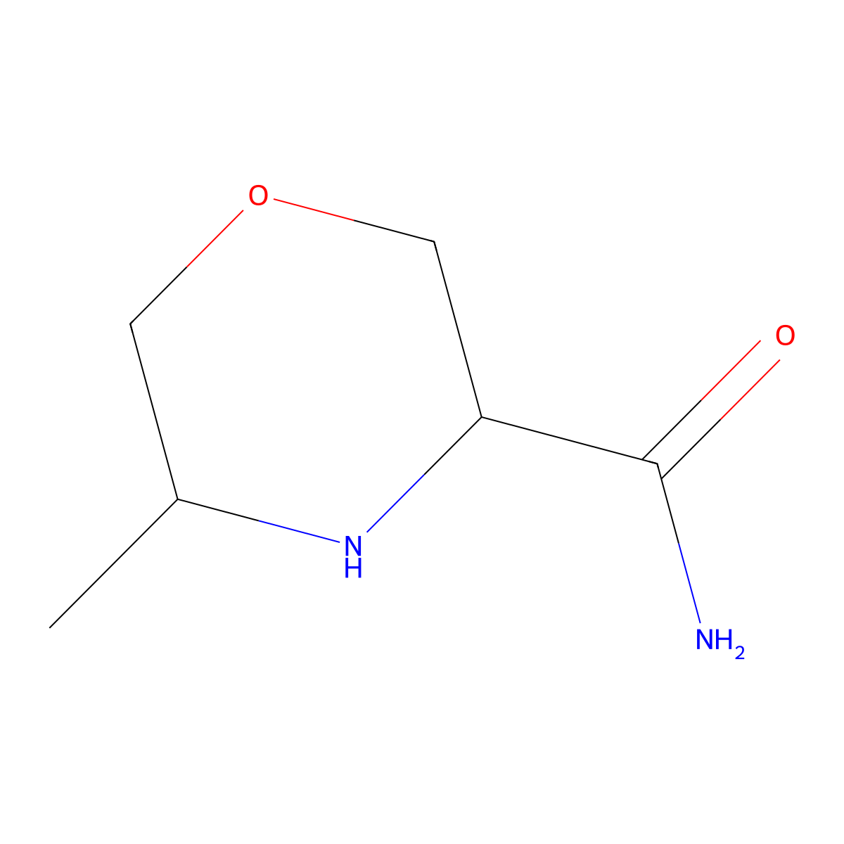 (3S,5S)-5-methylmorpholine-3-carboxamide molecular structure, CAS 1932628-30-2
