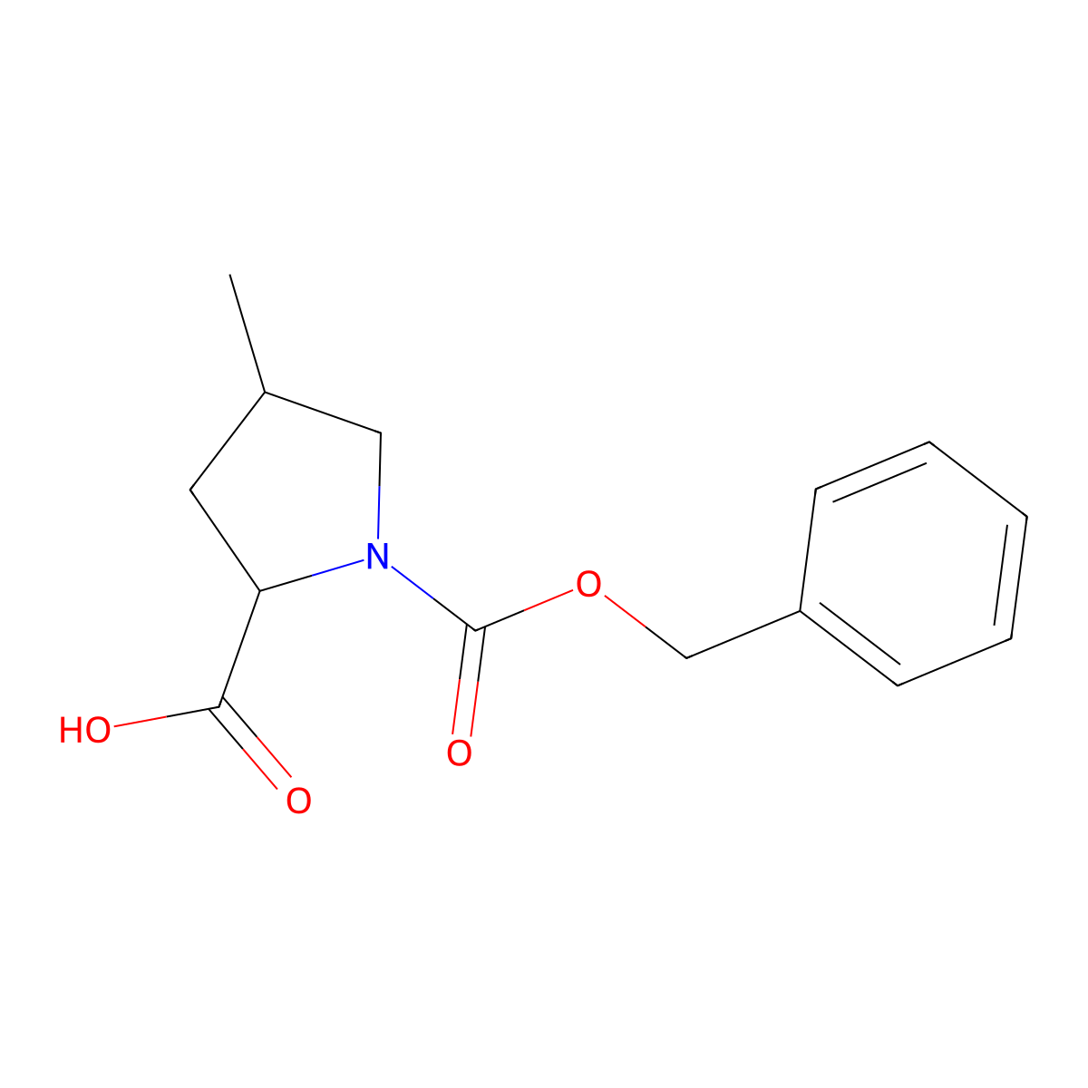 (2S,4R)-1-[(benzyloxy)carbonyl]-4-methylpyrrolidine-2-carboxylic acid molecular structure, CAS 1932636-26-4