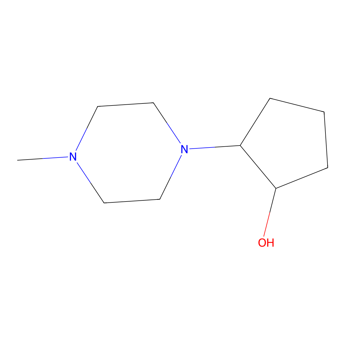 trans-2-(4-Methylpiperazin-1-yl)cyclopentan-1-ol molecular structure, CAS 1932639-23-0